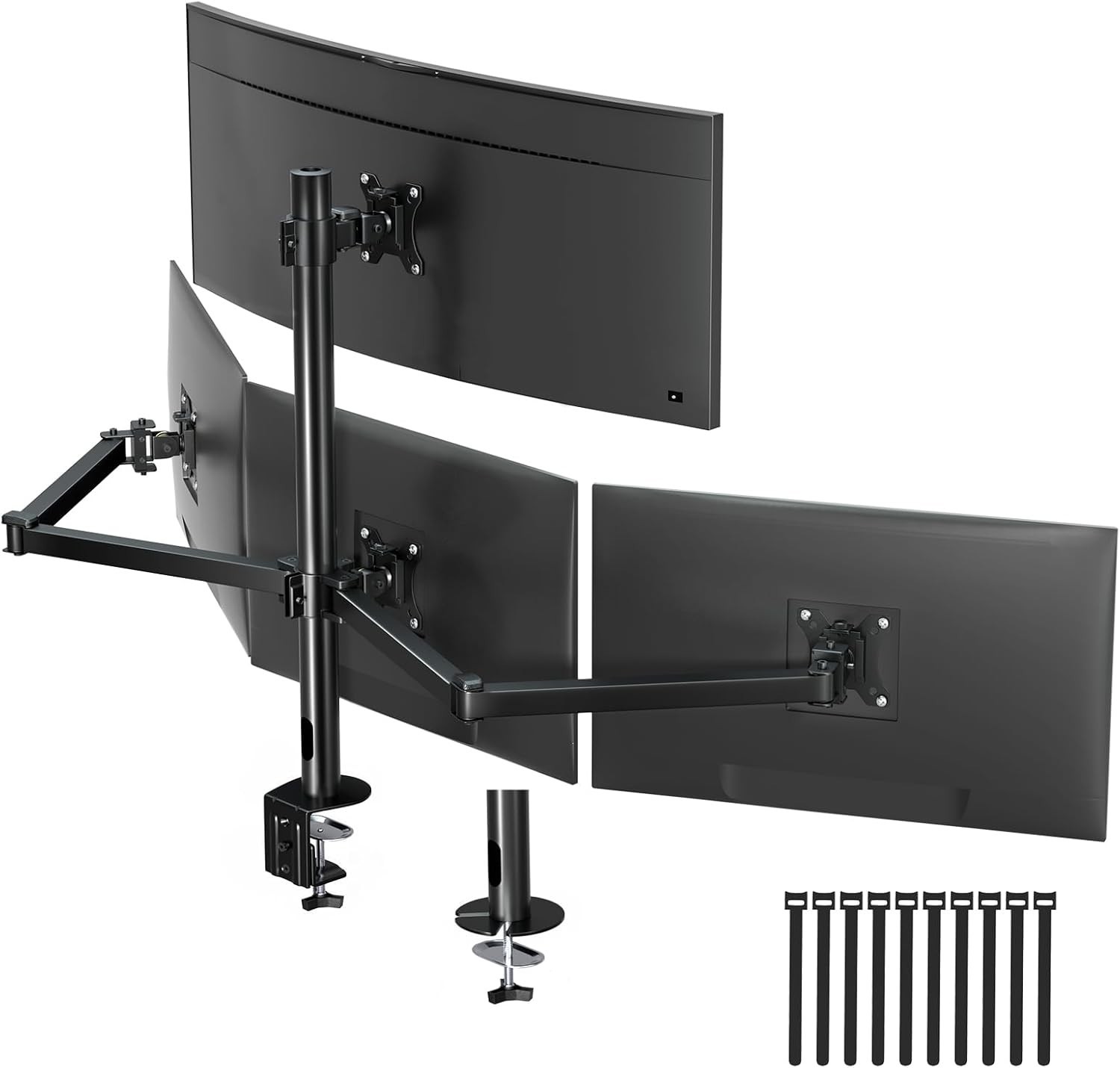 Quad Monitor Mount for 17-32 Inches - Fully Adjustable Heavy Duty 4 Monitor Arm 