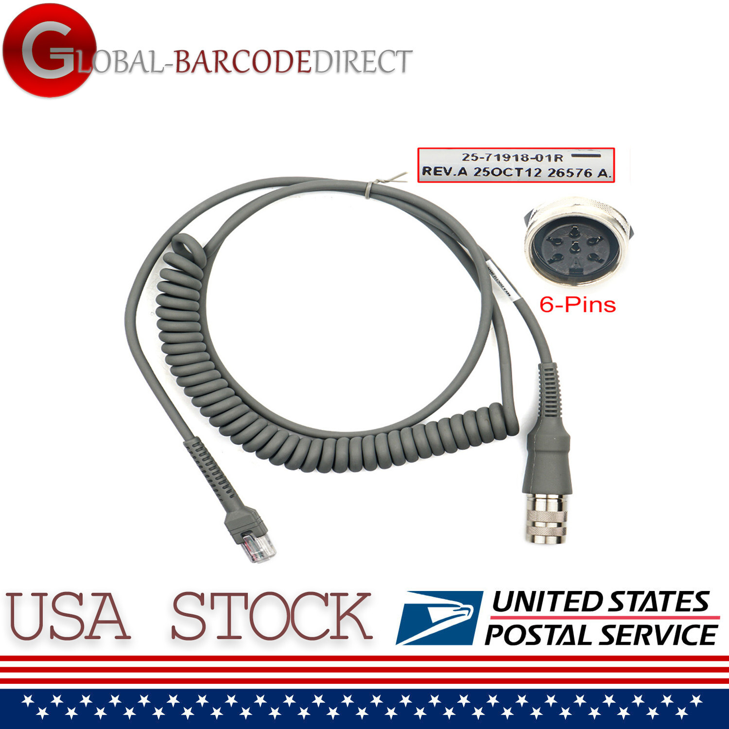 6Pin USB Cable CBL-71918-11R same as 25-71918-01R 9ft VC5090 to LS3408