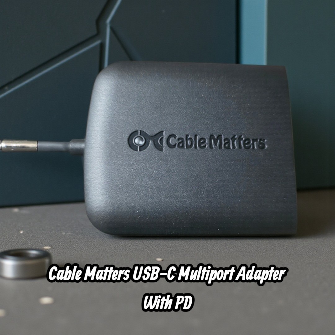 NEW Cable Matters USB-C Multiport Adapter with PD  in Black 201048-BLK