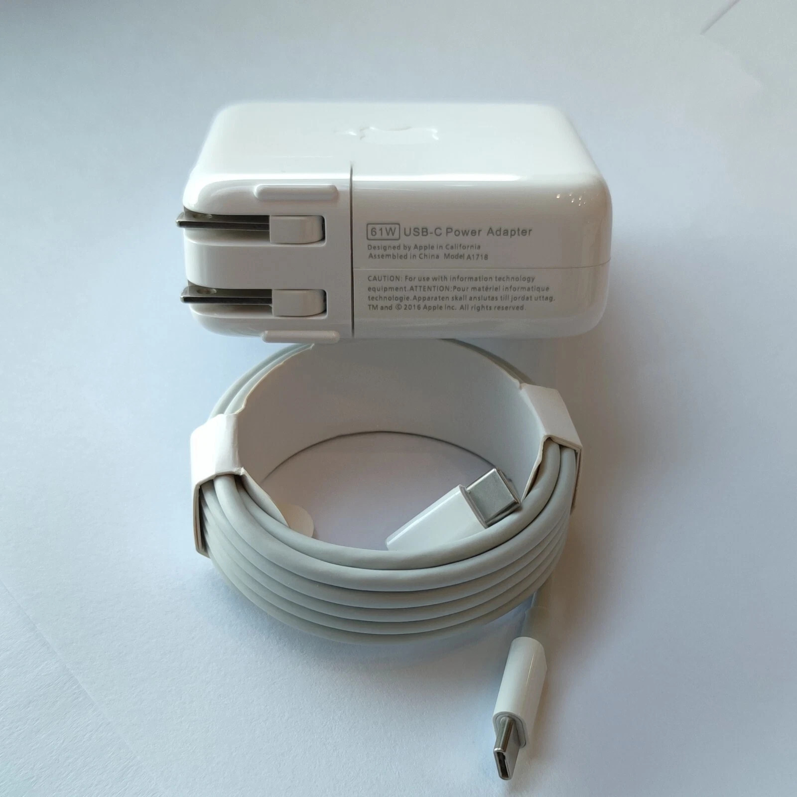 OEM 61W USB C Type C Adapter Charger for Apple MacBook PRO 13" A1718 + Cable NEW