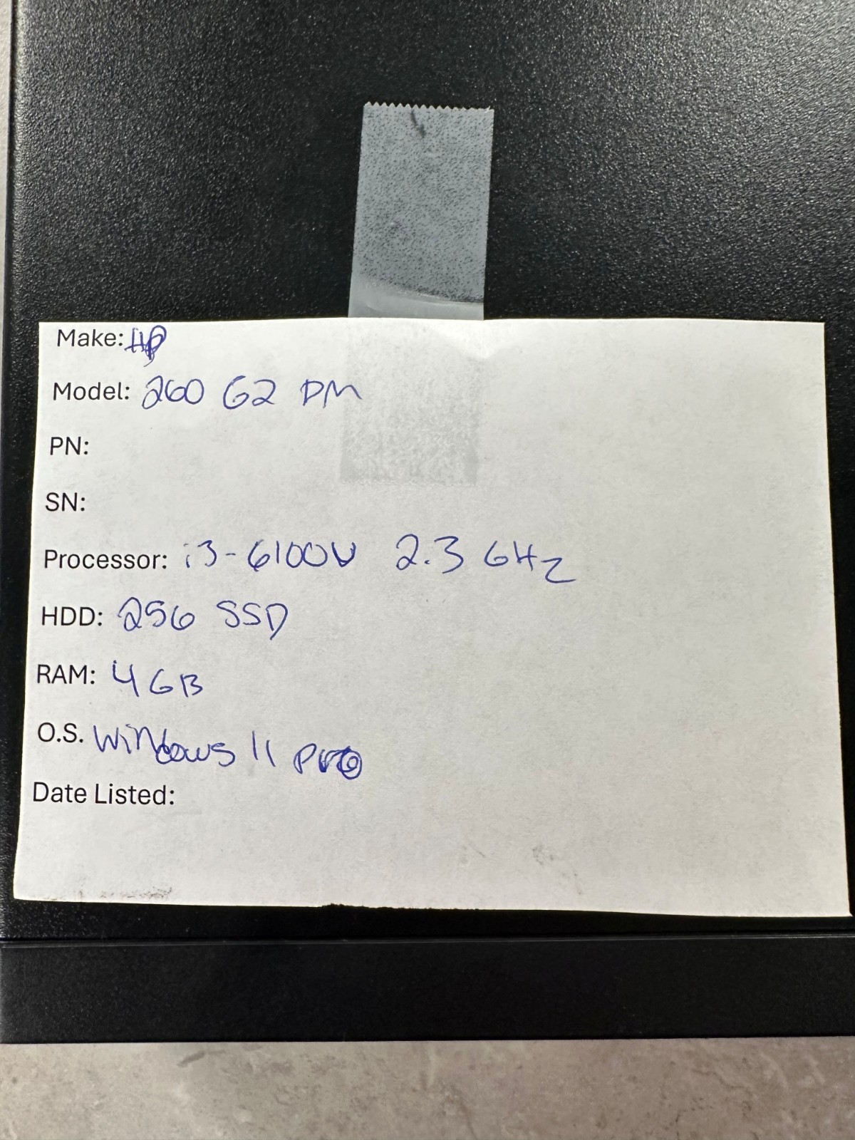 HP 260 G2 DM (256GB SSD, Intel i3-6100U 2.3GHz, 4GB, Windows 11 Pro)