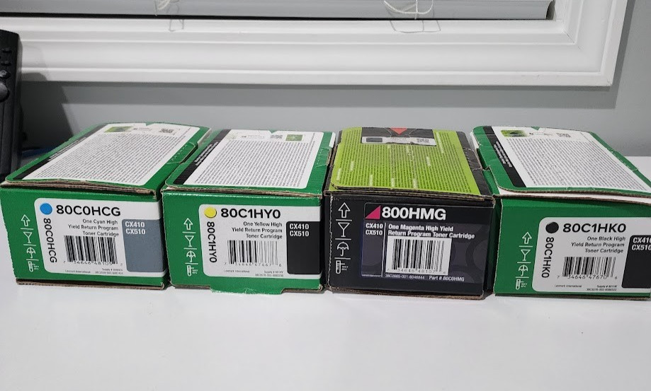 Lexmark 80C1HC0, 80C1HK0, 80C1HM0, 80C1HY0 High Yield Toner Cartridge Set