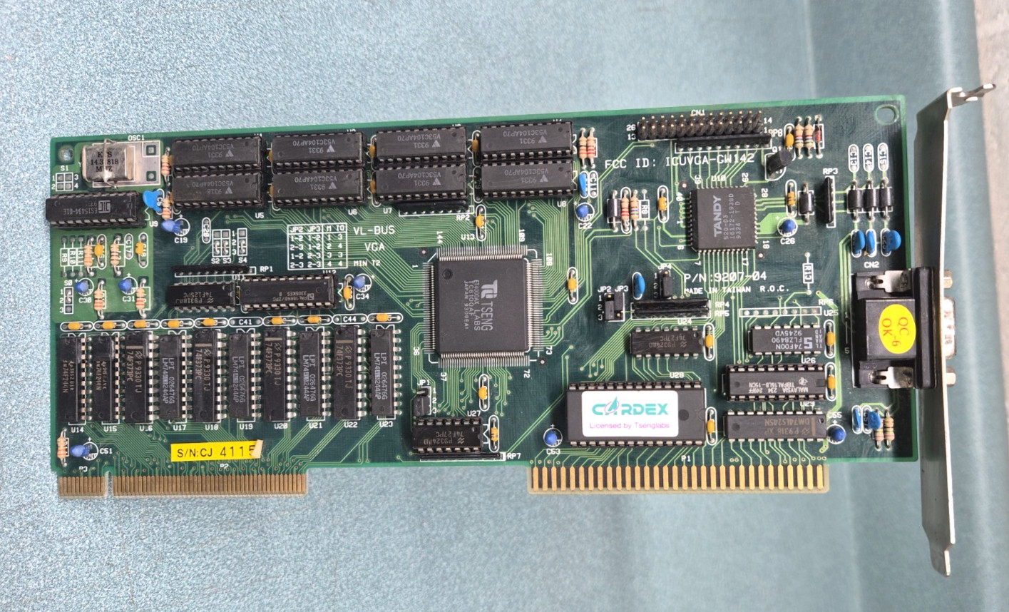Gainward Cardex TSENG LABS ET4000AX TC6100AF 1MB VLB Graphics Card VGA VESA