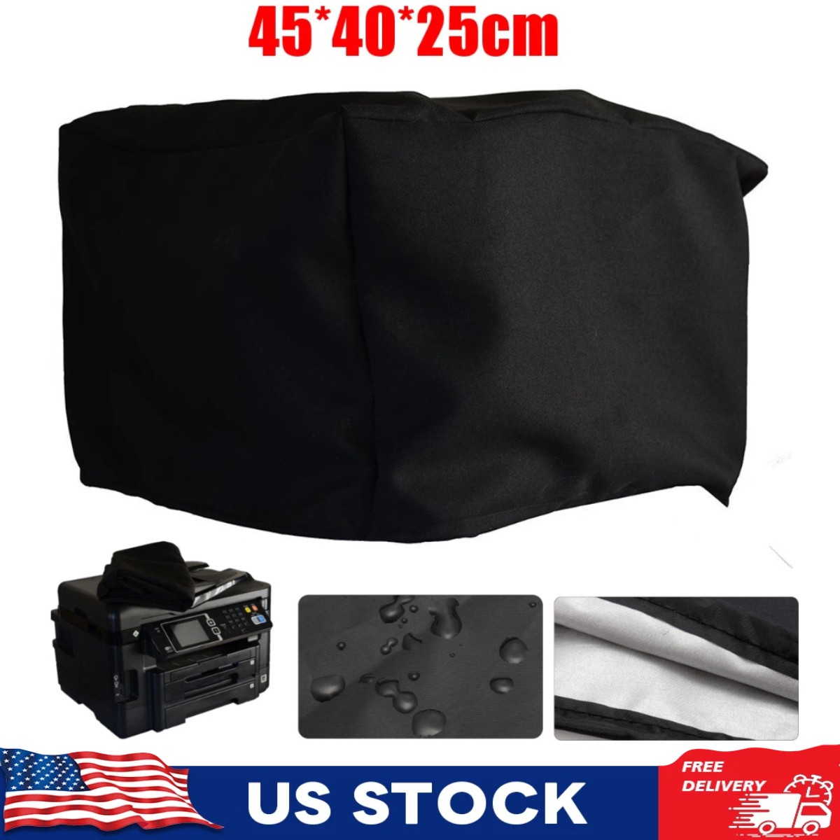 Universal Printer Dust Waterproof Cover 20x18x12Inch Oxford Fabric Antistatic US