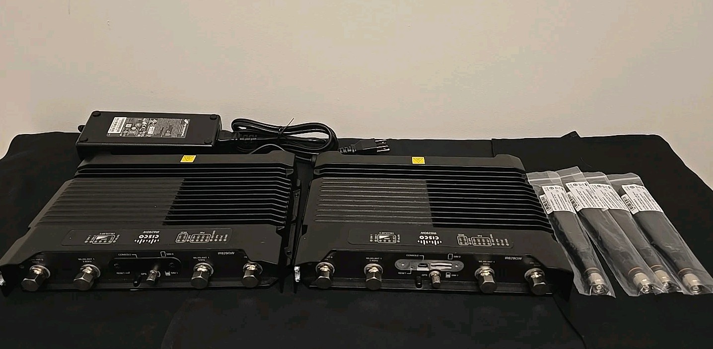 2x Lot Cisco IR829GW 4G LTE GSM LAN WIFI CELL Router IR829GW-LTE + Power Supply