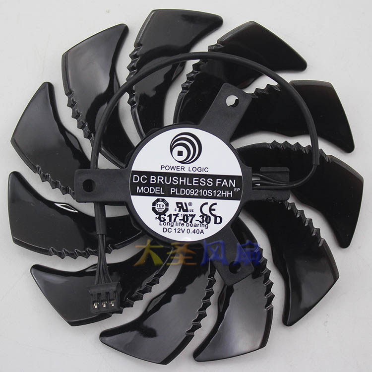 Graphics Card Fan 3-wire For Gigabyte GTX950/GTX1050/1060 RX560 PLD09210S12HH