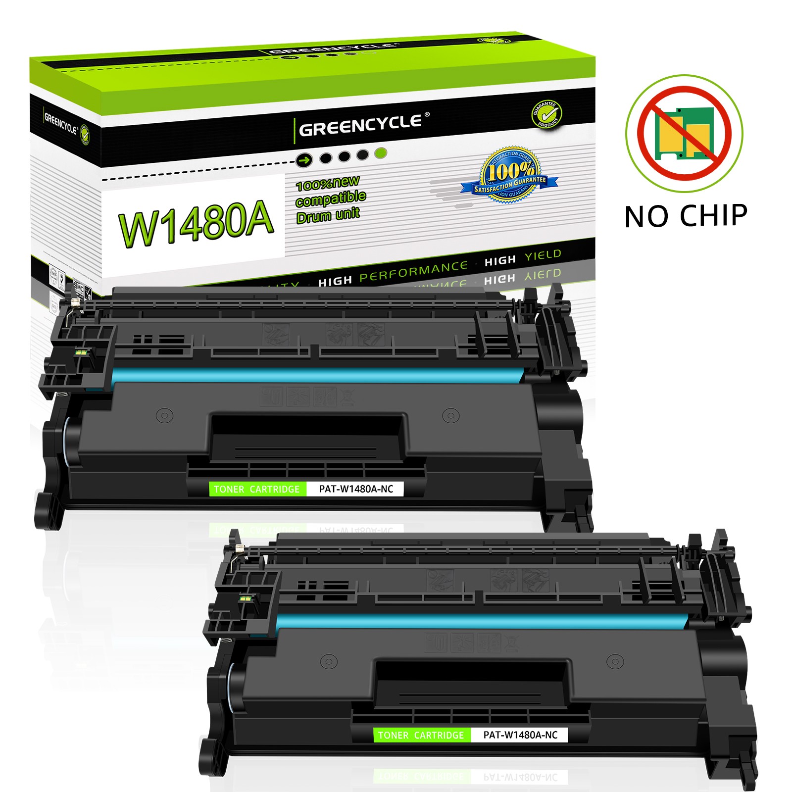 2PK No Chip 148A W1480A Toner Cartridge for HP LaserJet Pro 4001dw MFP 4101fdn