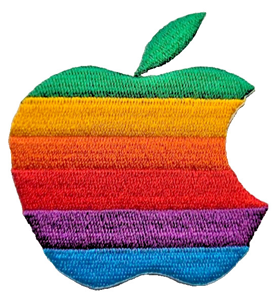 Apple Multi Color Logo (embroidered Iron/sew on patch)