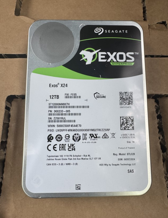 Seagate Exos X24 (7200 RPM, 3.5", SAS-3) 12TB Internal Hard Drive ( 5 pcs)