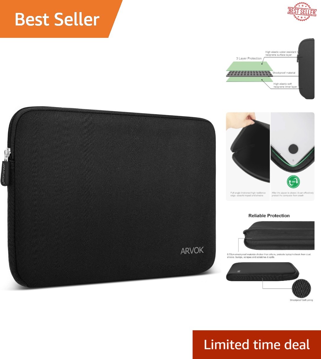 Fashionable Water-Resistant Laptop Sleeve for 17 Inch Laptops - Modern Design