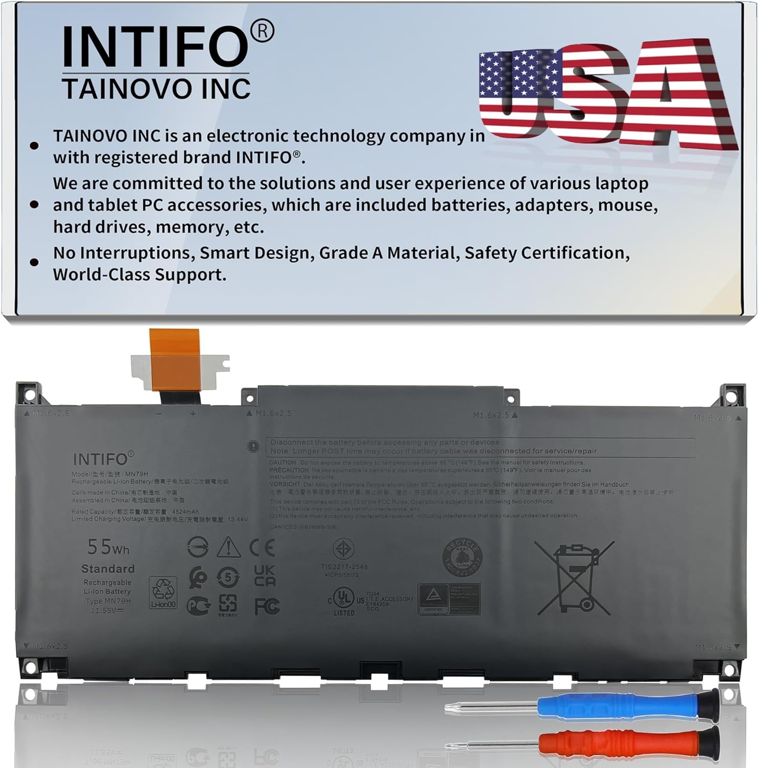 55Wh MN79H Laptop Battery Compatible with Dell XPS 13 Plus 9320 Series ebook