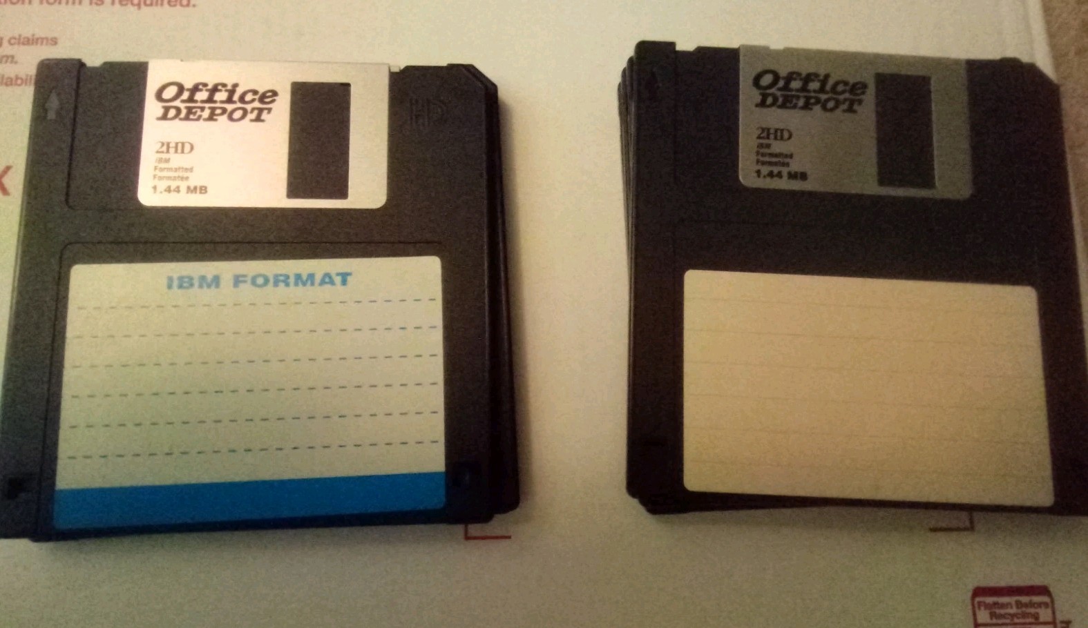 Office Depot 2HD 7 Pack Diskettes 3.5-inch IBM Formatted 1.44MB w/ Case + Labels