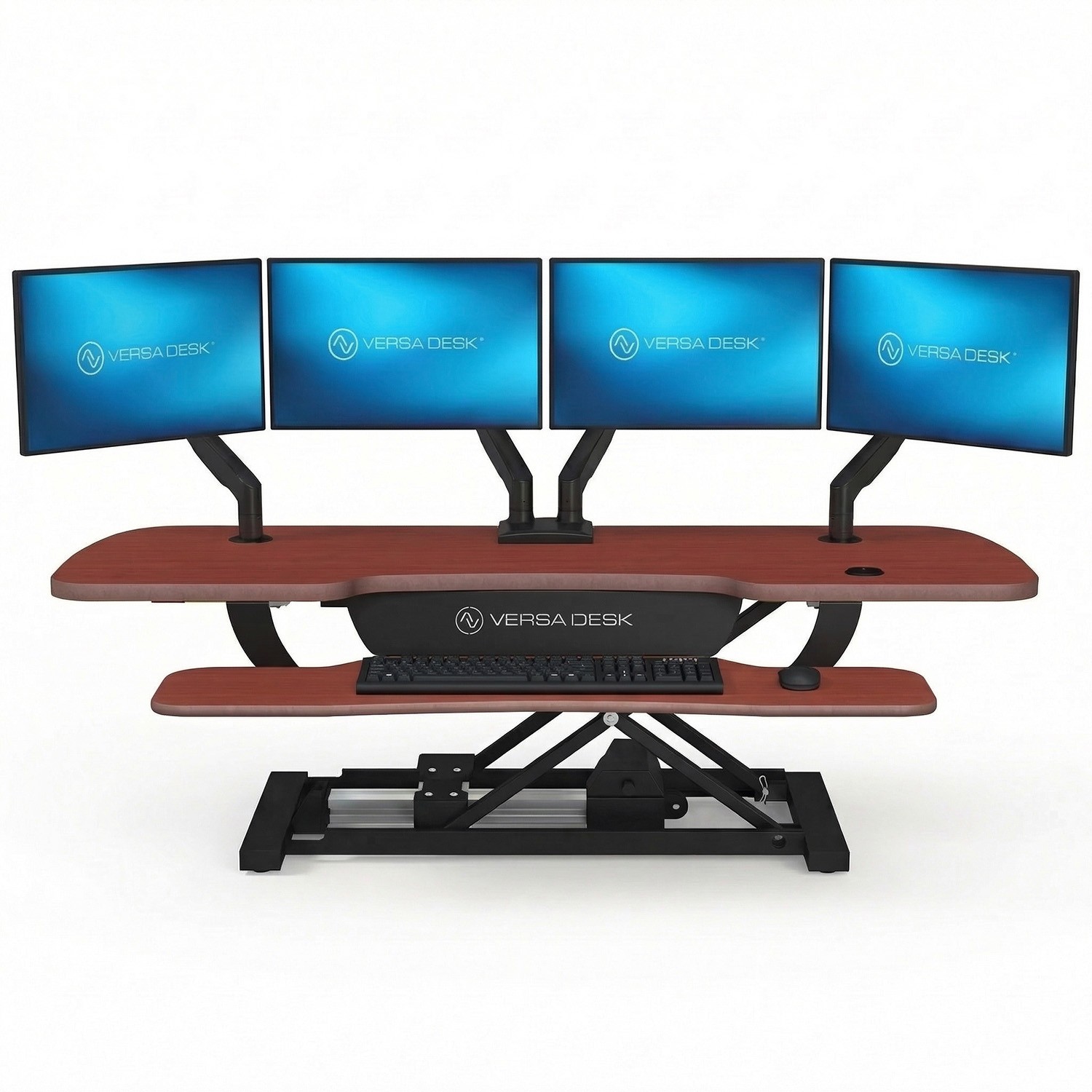 PowerPro Electric Standing Desk Converter 48" x 24" - Black / Cherry