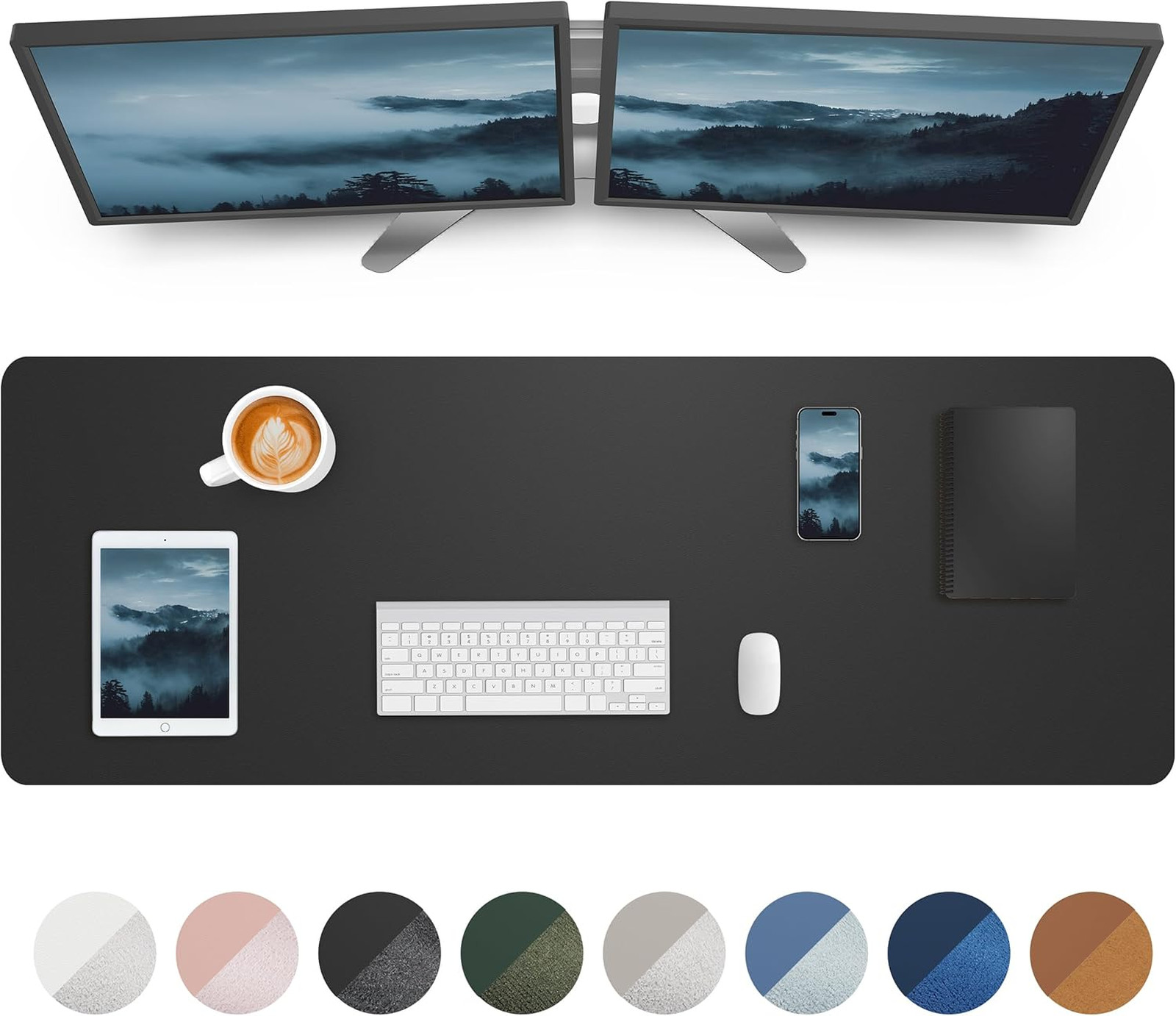 Large Leather Desk Mat 55x17 Waterproof Non-Slip Office Home Computer Mouse Pad
