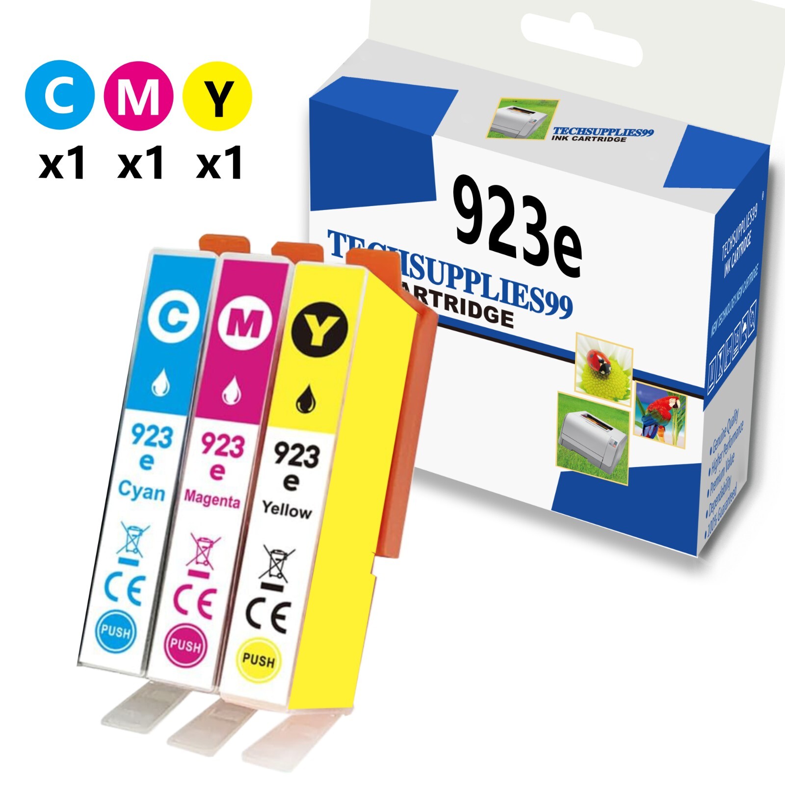 3PK Compatible HP 923e Ink Cartridge 923 for Office Jet Pro 8135e 8138e (CMY)