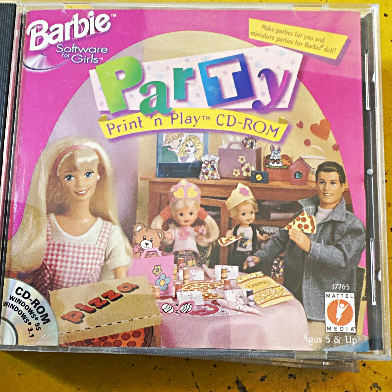 Mattel Media Barbie Party Print 'n Play CD-ROM Win 3.1/95 English MPN 17765