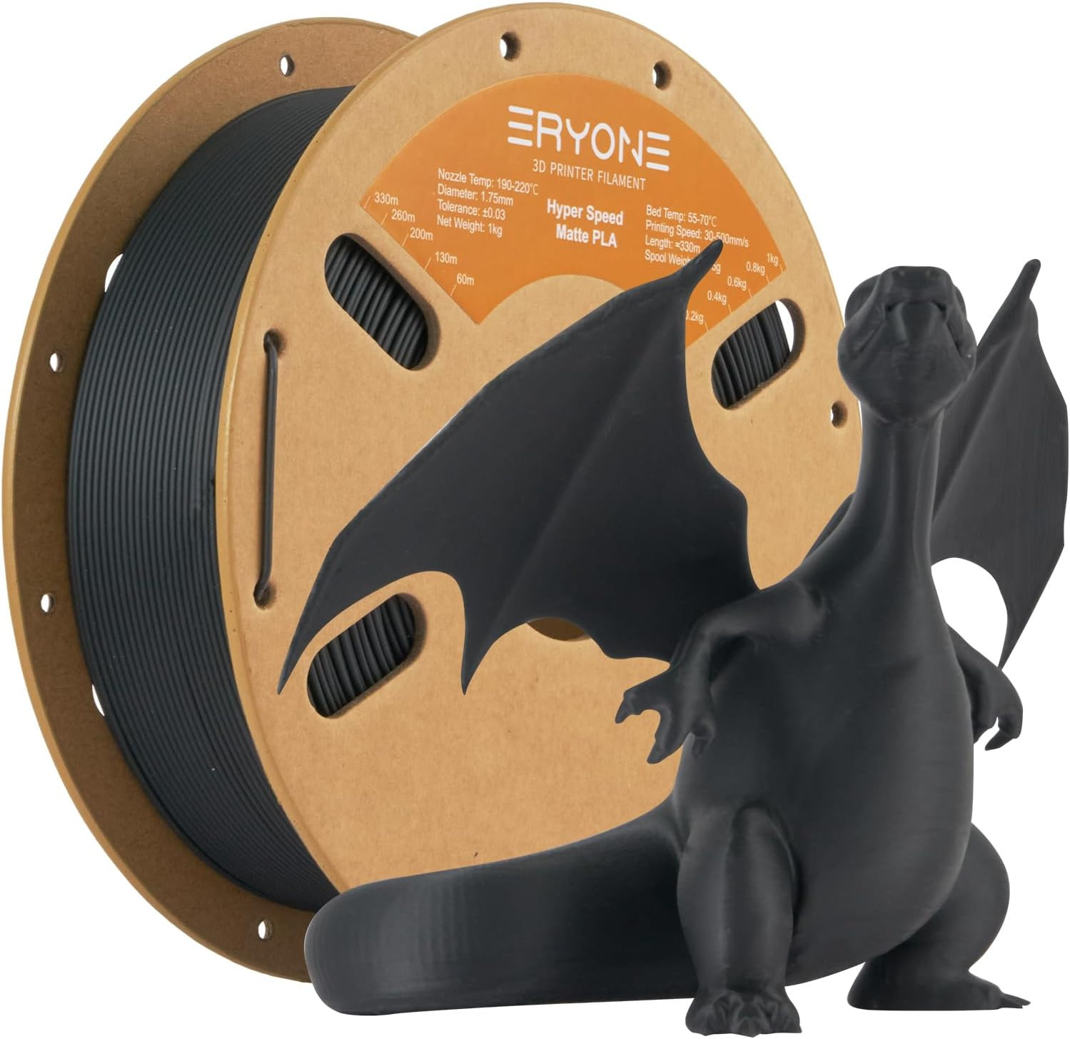ERYONE High Speed Matte PLA Filament 1.75Mm +/- 0.03Mm, 30-500Mm/S Rapid 3D Prin