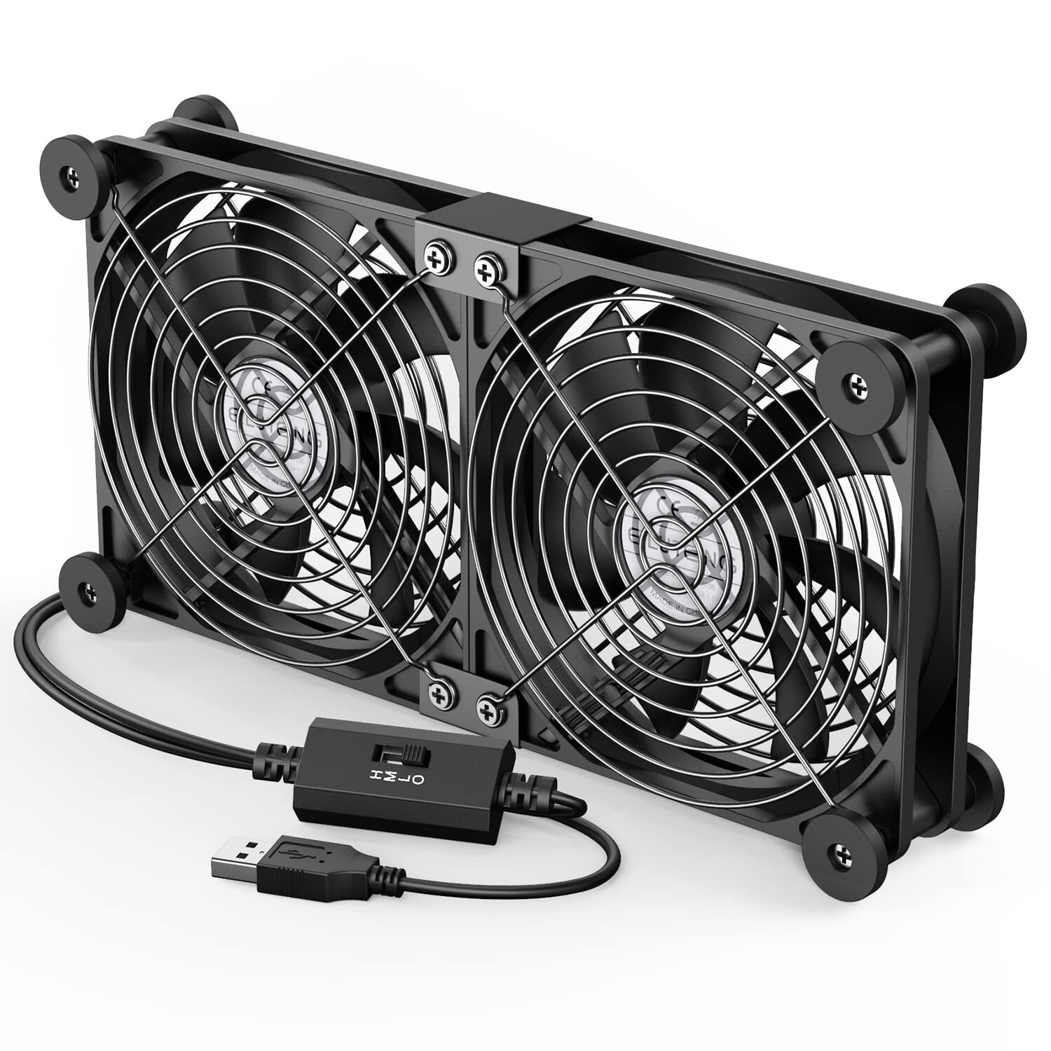 ELUTENG Dual USB Computer Cooling Fan - High Speed 120mm, Adjustabl... Fast Ship