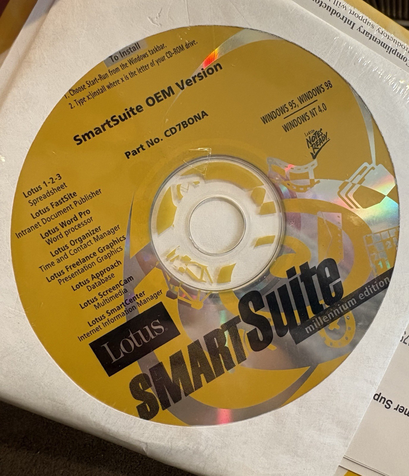 Lotus SmartSuite Millennium Edition OEM English CD for Windows 95/98/NT 4.0