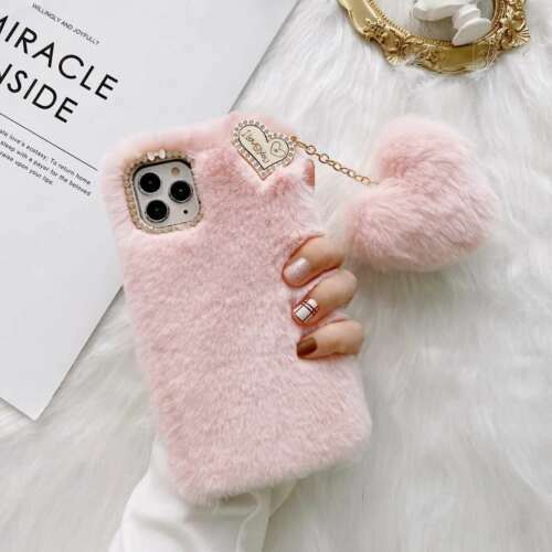 Plush Love Fuzzy Fluffy Cover Case For Note 20 S8 S9 S10 S20 S21 S22 S23