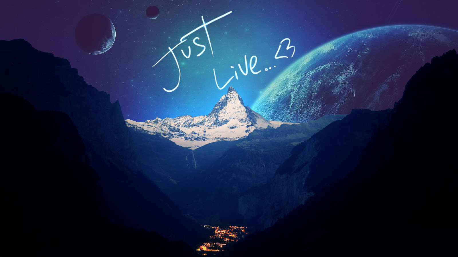 Landscape mountains planet space moon live your life art Custom Gaming Mat Desk