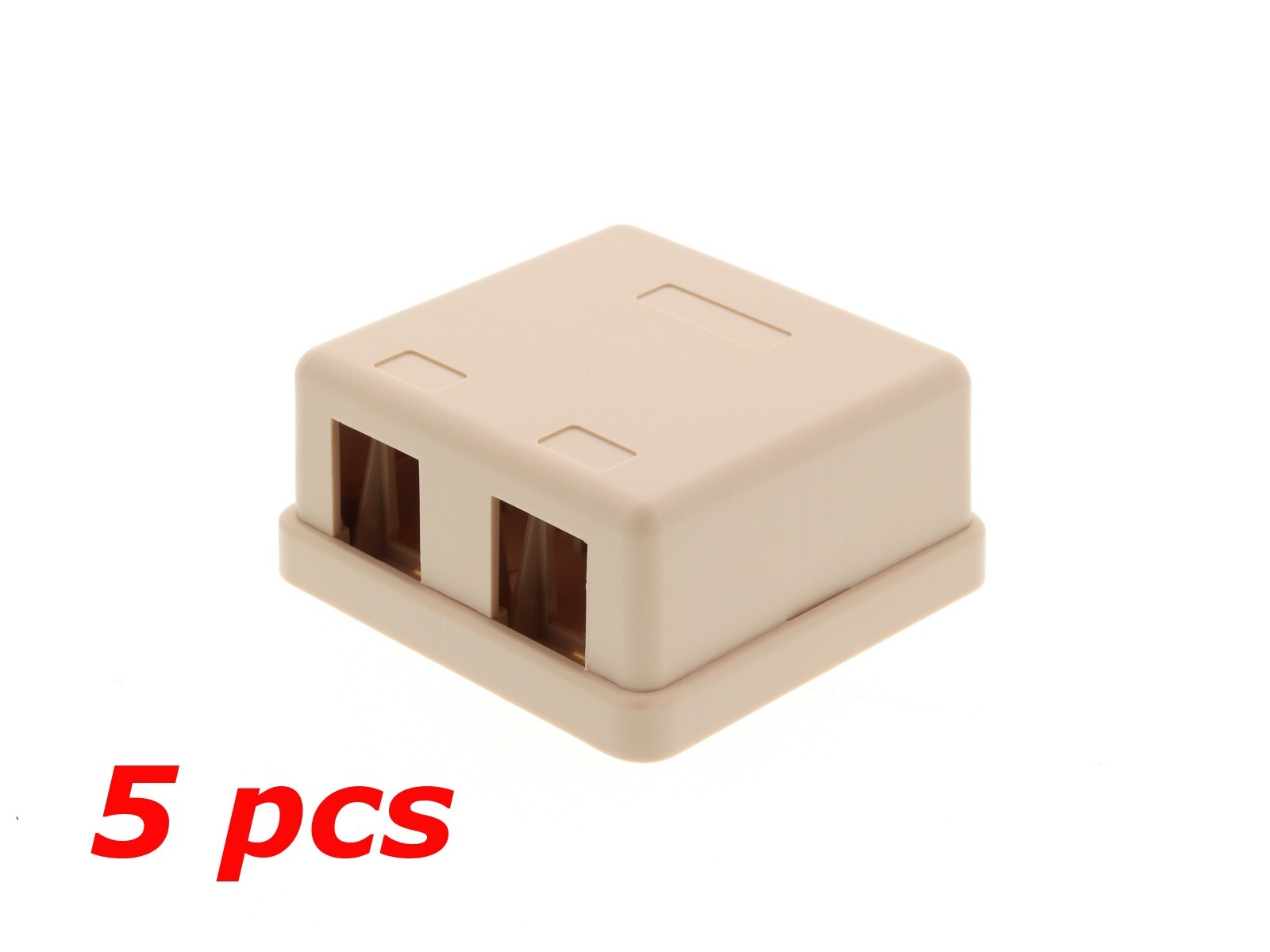 5 pcs pack lot - 2-Port Dual Keystone Jack Surface Mount Housing Box - Ivory