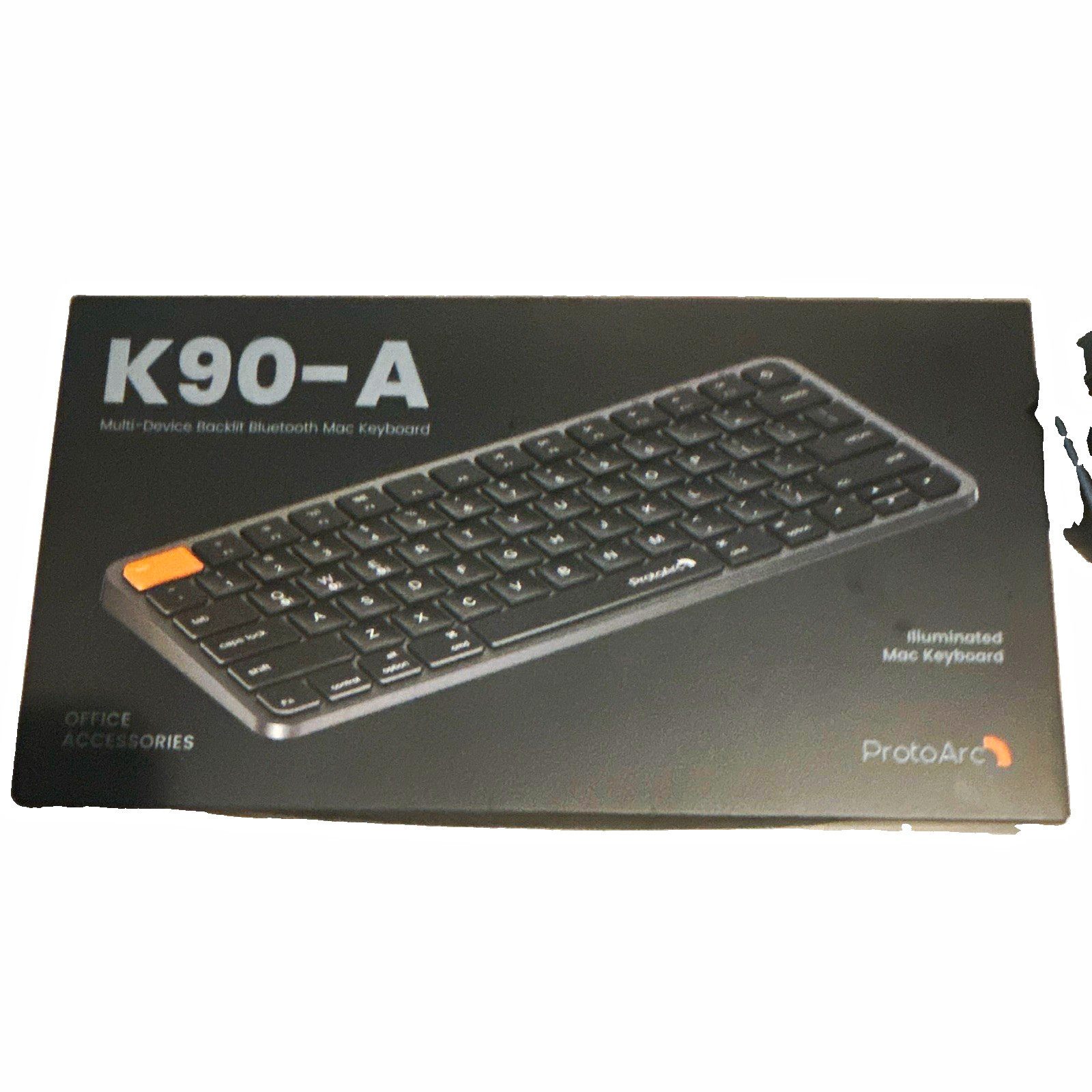 ProtoArc K90-A Multi-Device Illuminated Bluetooth Compact QWERTY Keyboard Black