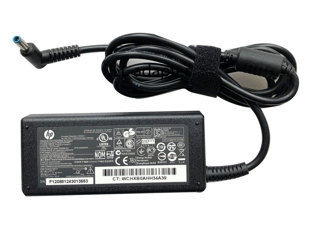 Genuine 3.33A 65W AC Adapter Charger Replace HP 710412-001 913691-850 714657-001