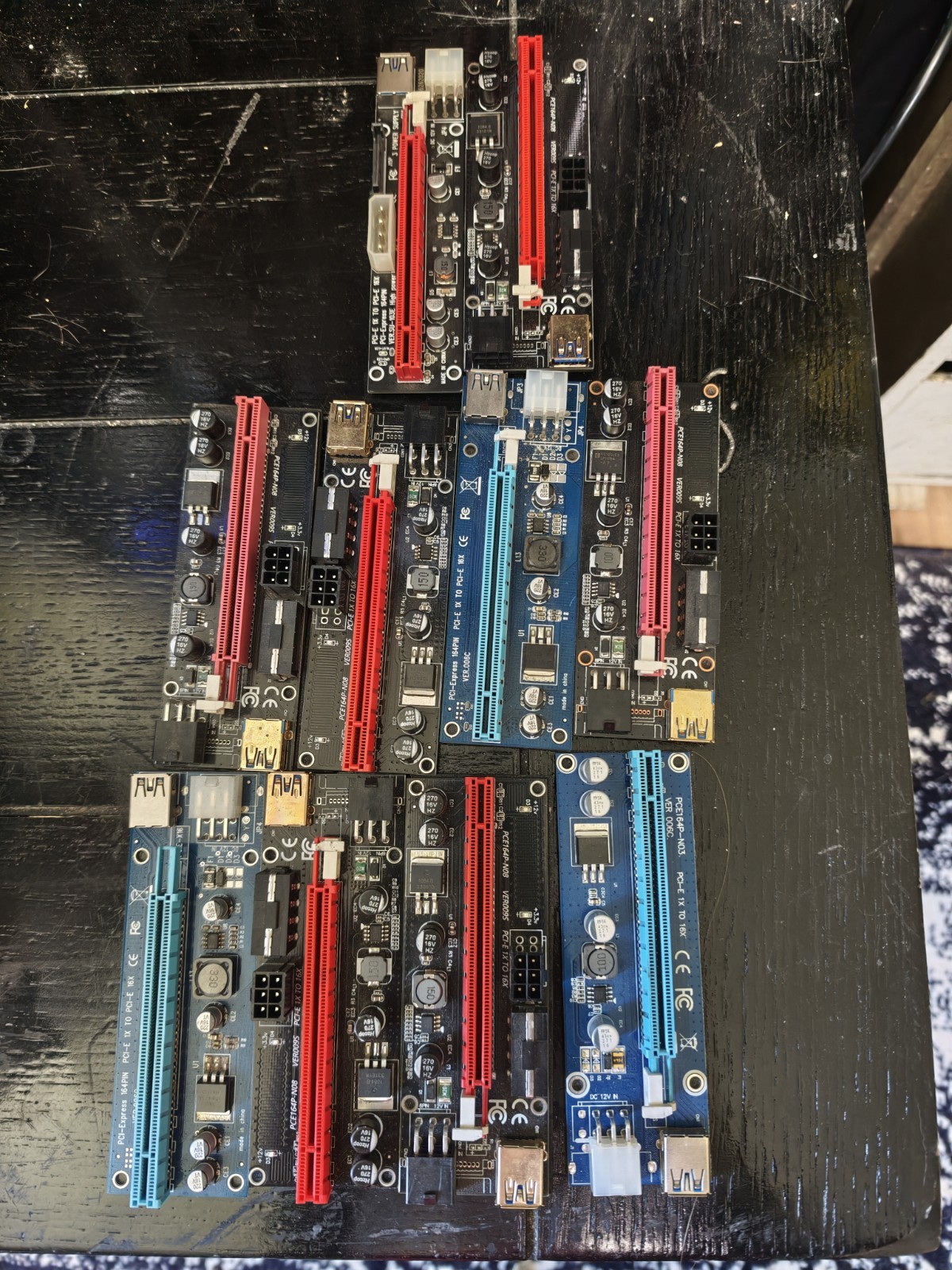 10 PACK PCI-E 1x to 16x Risers - Different Makes And Models Tested Working 