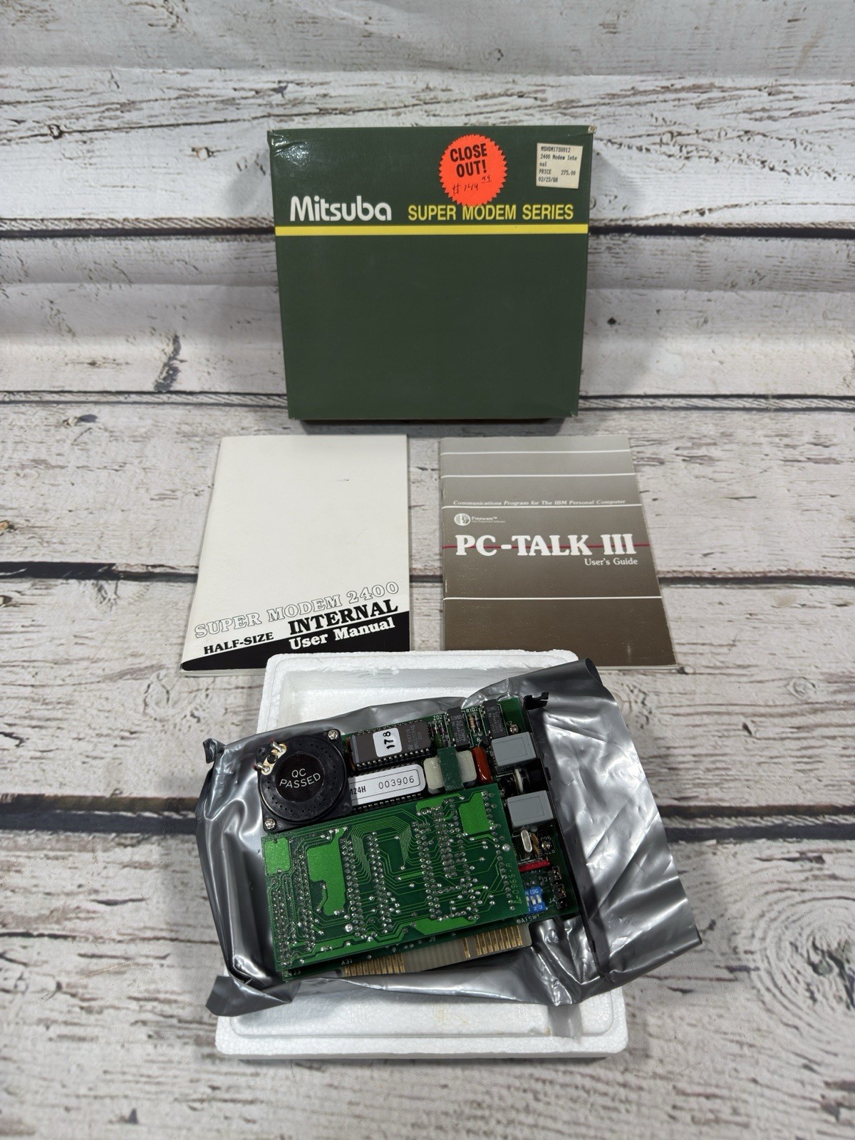 VTG Mitsuba Super Modem 2400 Half-Size Internal RARE 5.25" Floppy Disk With Box