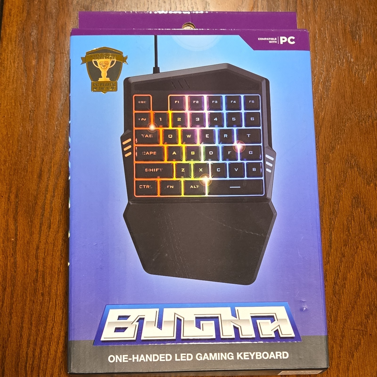 BUGHA USB RGB LED Color Changing One Handed Ergonomic Gaming Keyboard - NEW