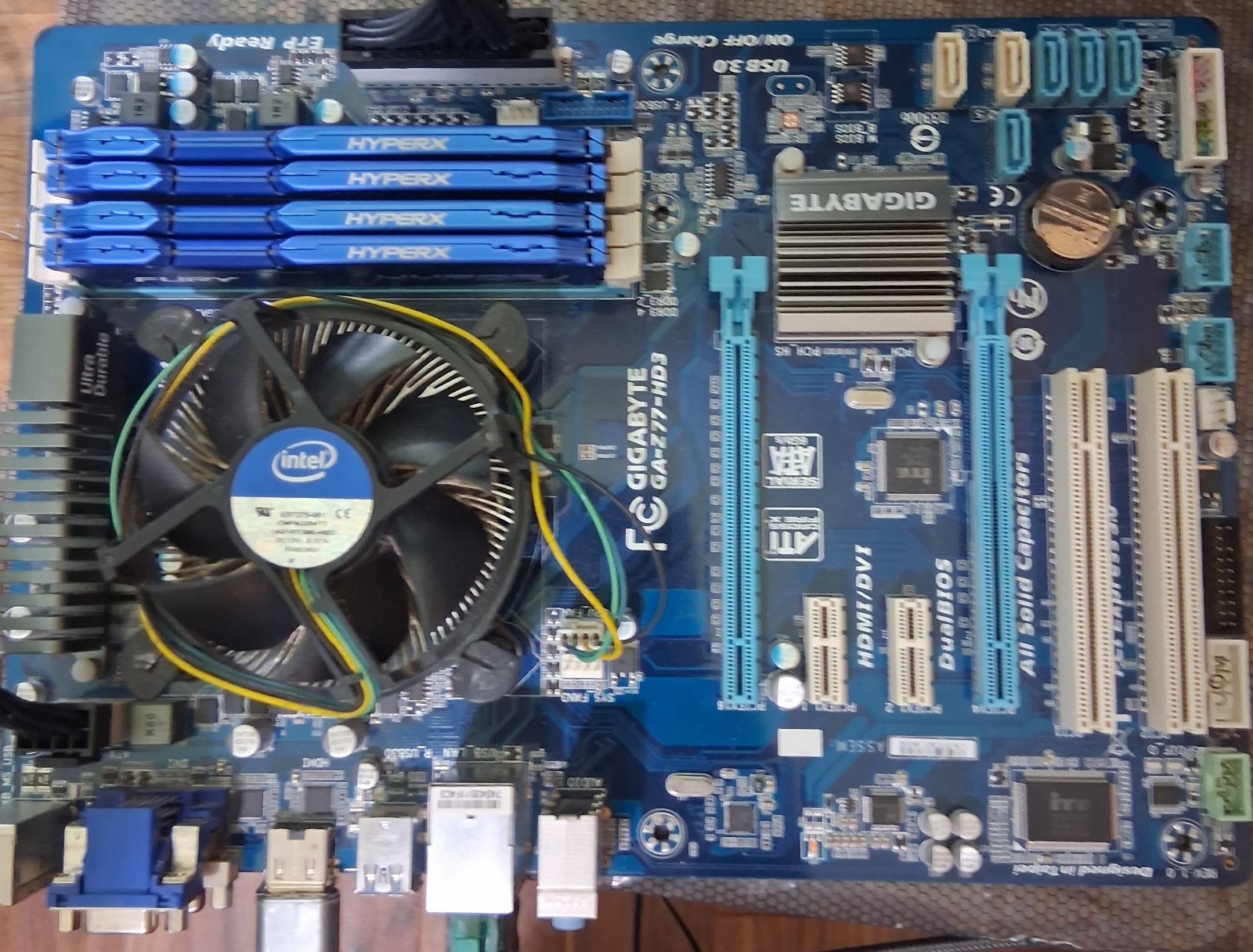 Gigabyte Technology GA-Z77-HD3, LGA 1155, Intel Motherboard, cpu, ram, fan