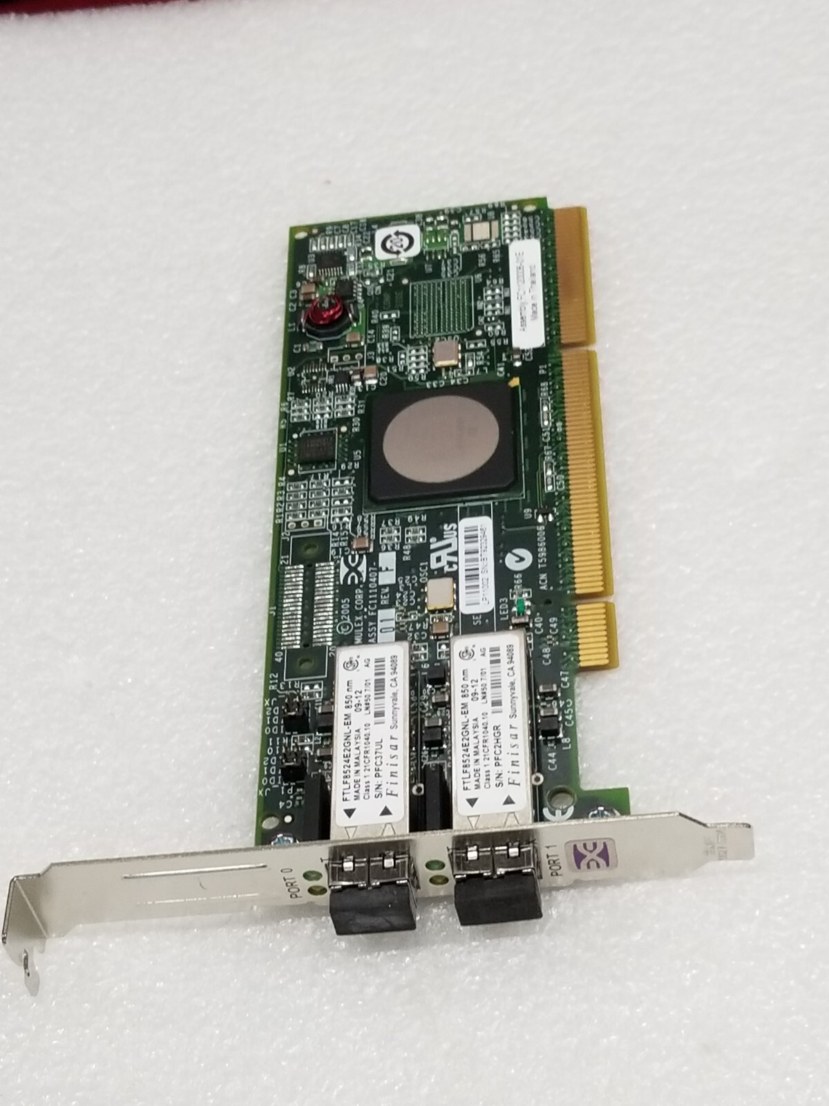 IBM Finisar 4Gbps 2-Port PCI Fiber Channel Adapter Card 10N8620 FTLF8524E2GNL-EM