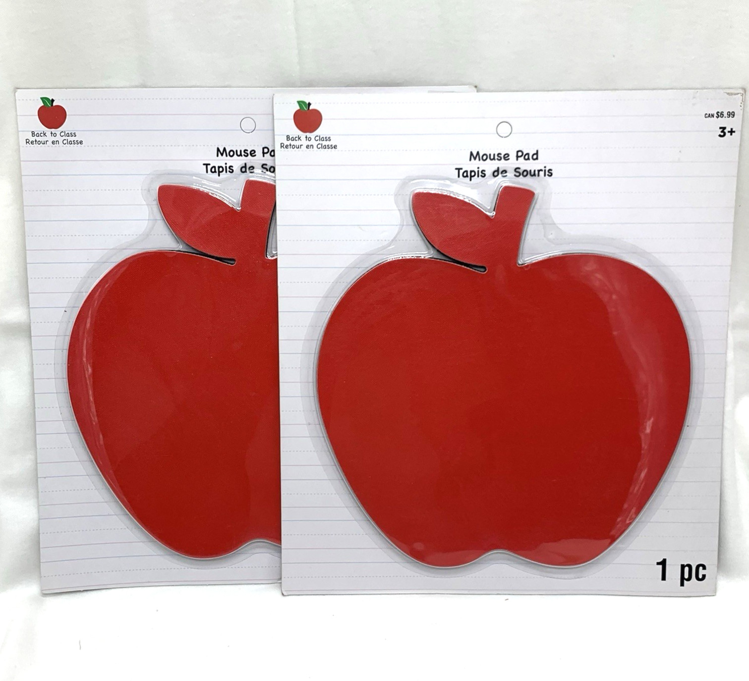 Lot of 2 Mouse Pad Back To School Class Red Apple Teachers Students MSPCI
