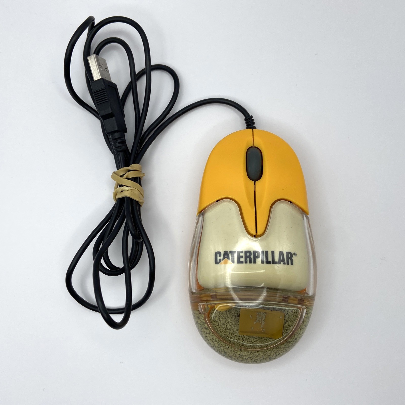 RARE Caterpillar CAT Dump Truck Aqua Wired USB Computer Mouse Tested & WORKS