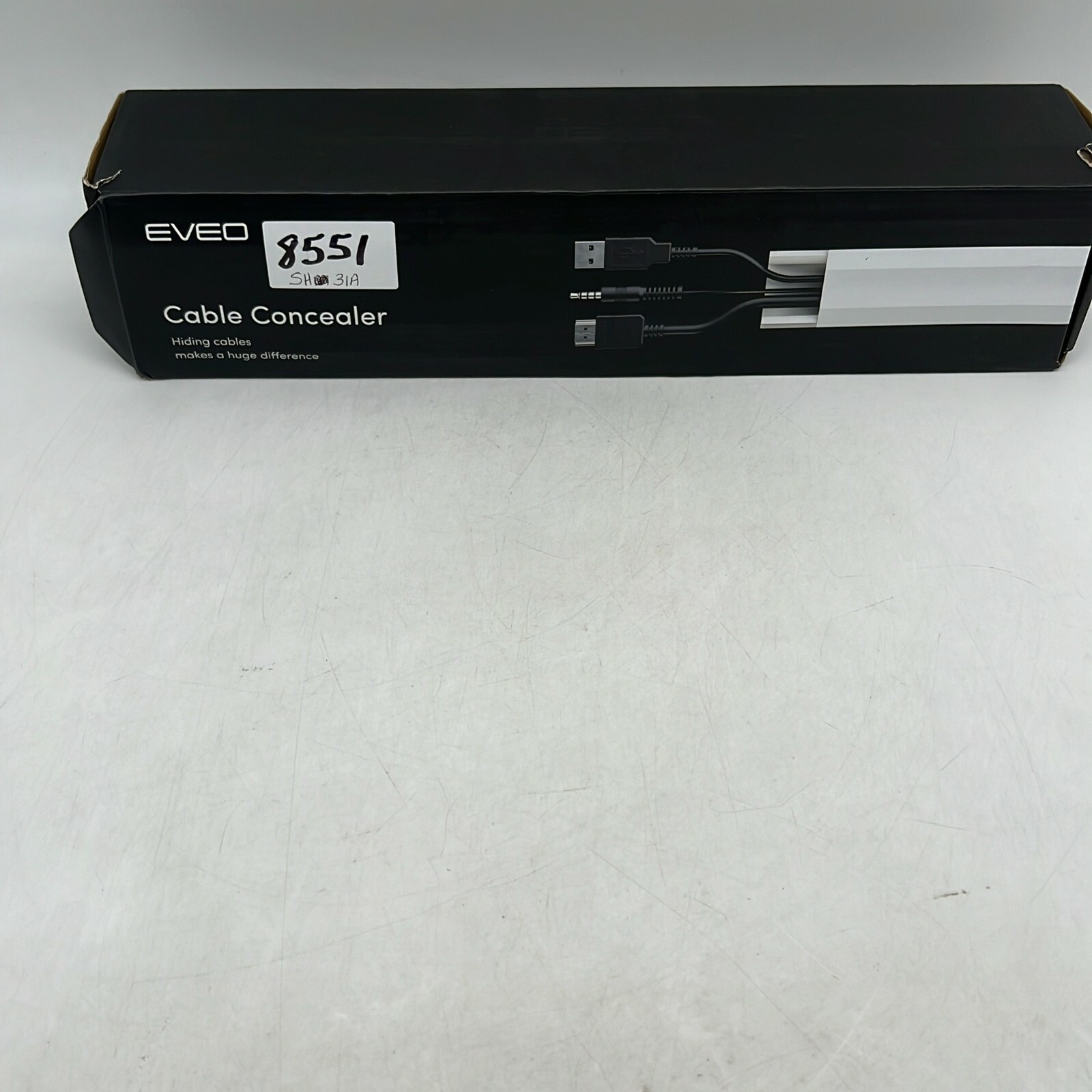 Eveo Wall Mounted Paintable Hiding Plastic Cord Cable Concealer With Connectors