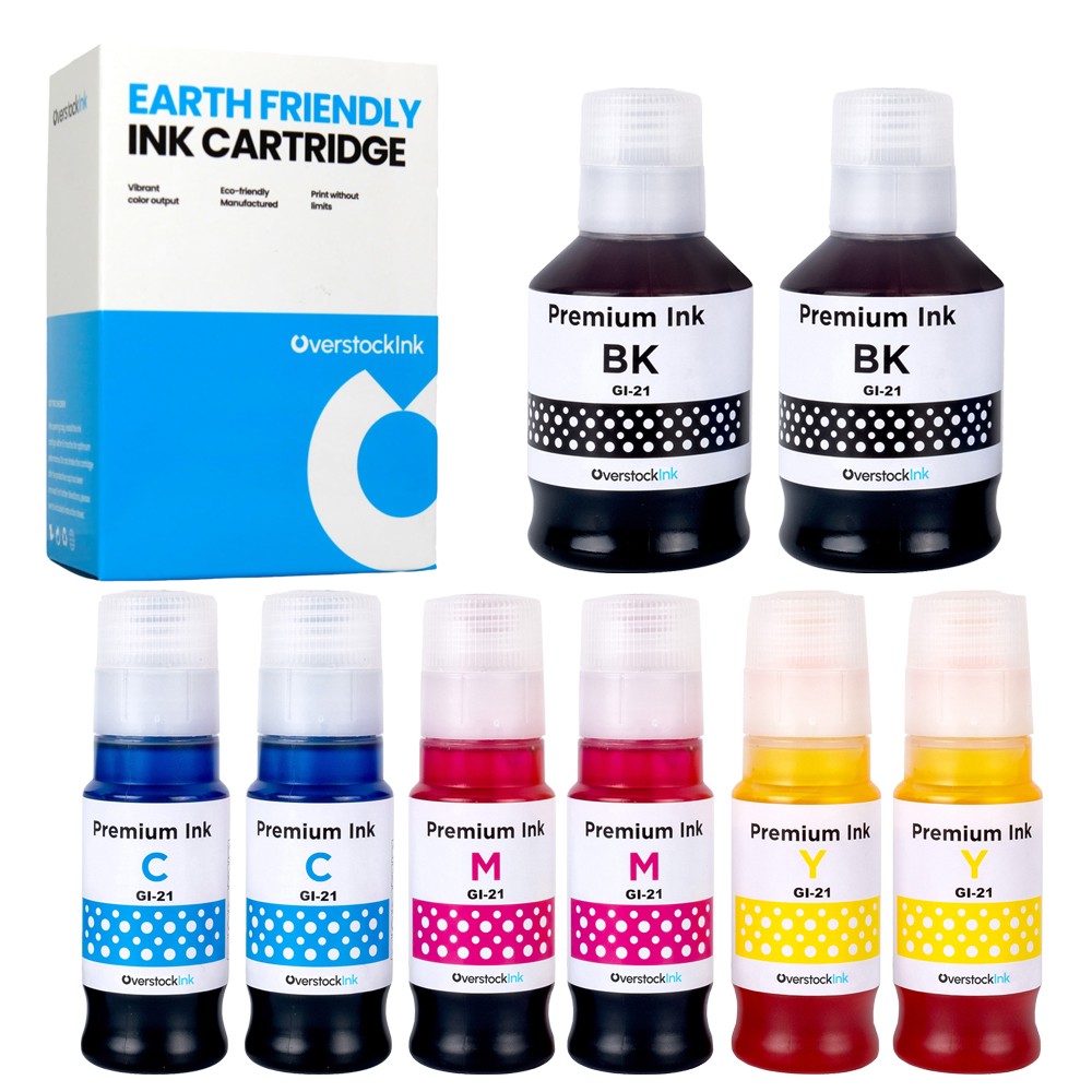 8PK Compatible OSI GI21 Value Pack Ink Bottles for Canon PIXMA G1220 G2260 G3260