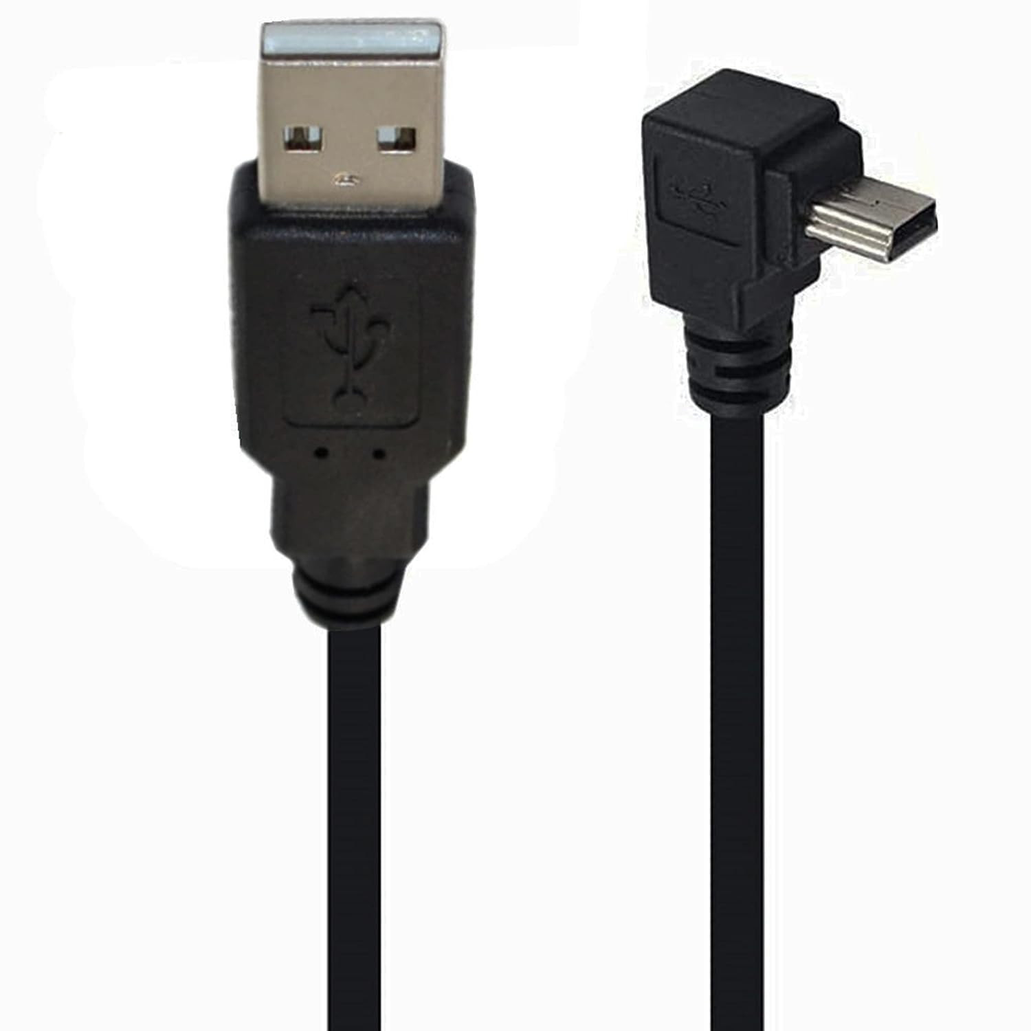 90 Degree Mini USB Extension Cable Black up Angle 4.9FT | Mini 5Pin USB B Male