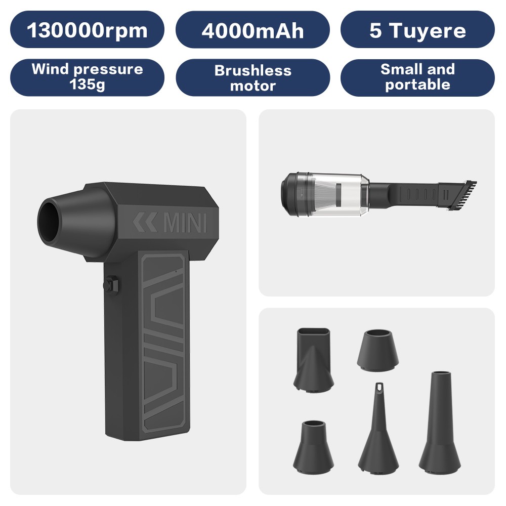 Air Duster 130000RPM Mini Violent fan 52m/s Electric Air Blower USB Charging