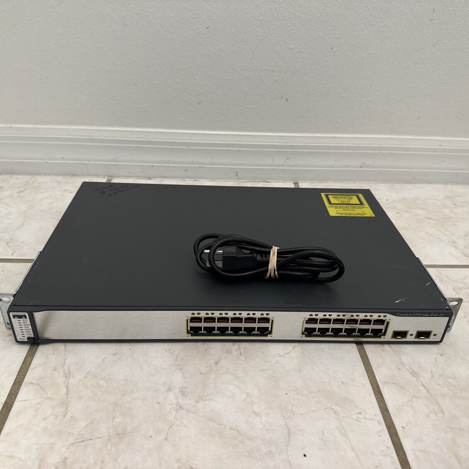 Genuine Cisco WS-C3750-24PS-S V04 Catalyst 3750 V4 24 Port POE Switch Tested