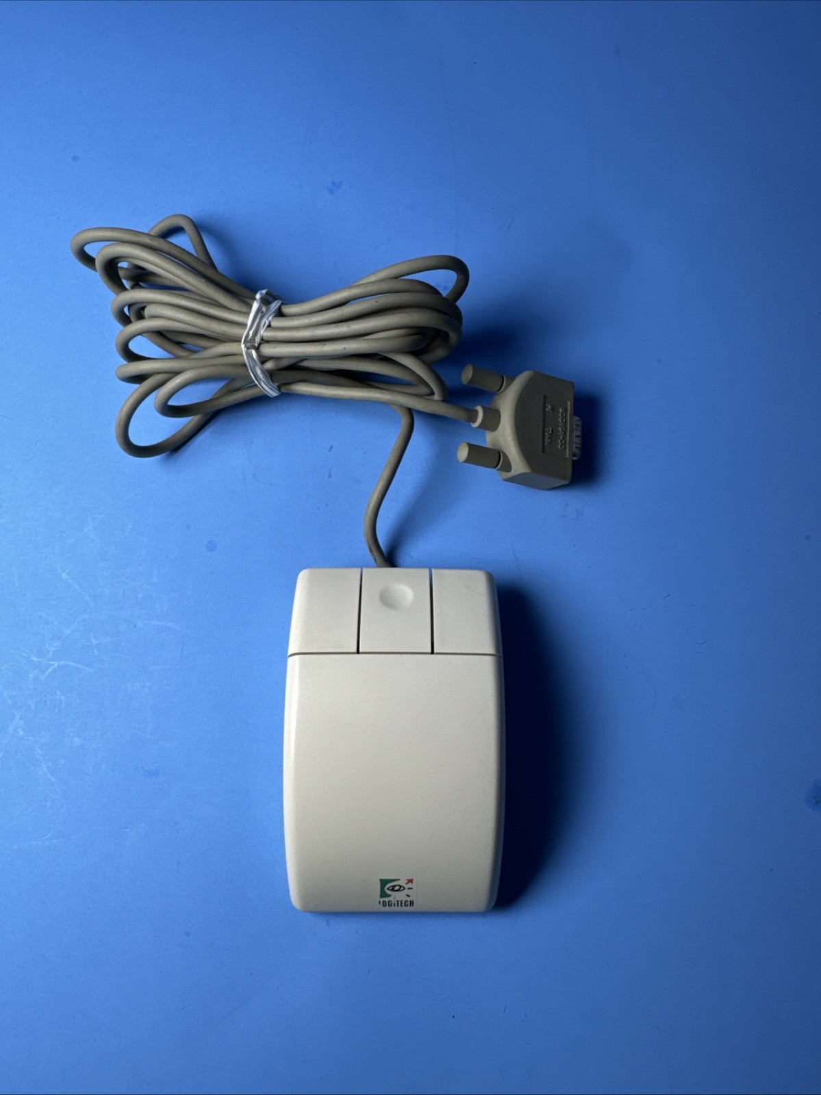 Vintage Logitech Serial Mouse CC-93-9MD 9-pin Connector 3-Button Mouse