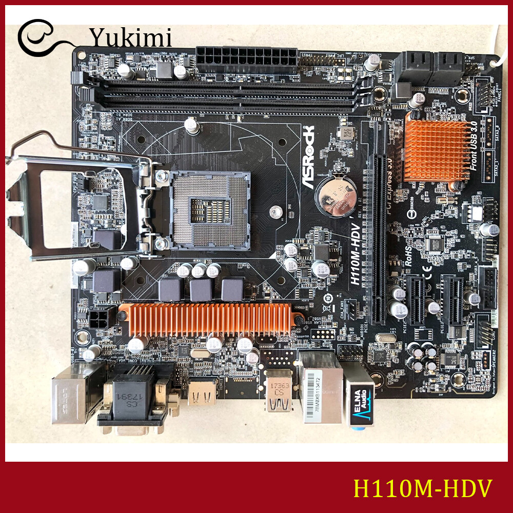 FOR ASROCK H110M-HDV DDR4 *2 32GB LGA 1151 D-Sub DVI-D HDMI Motherboard Test OK