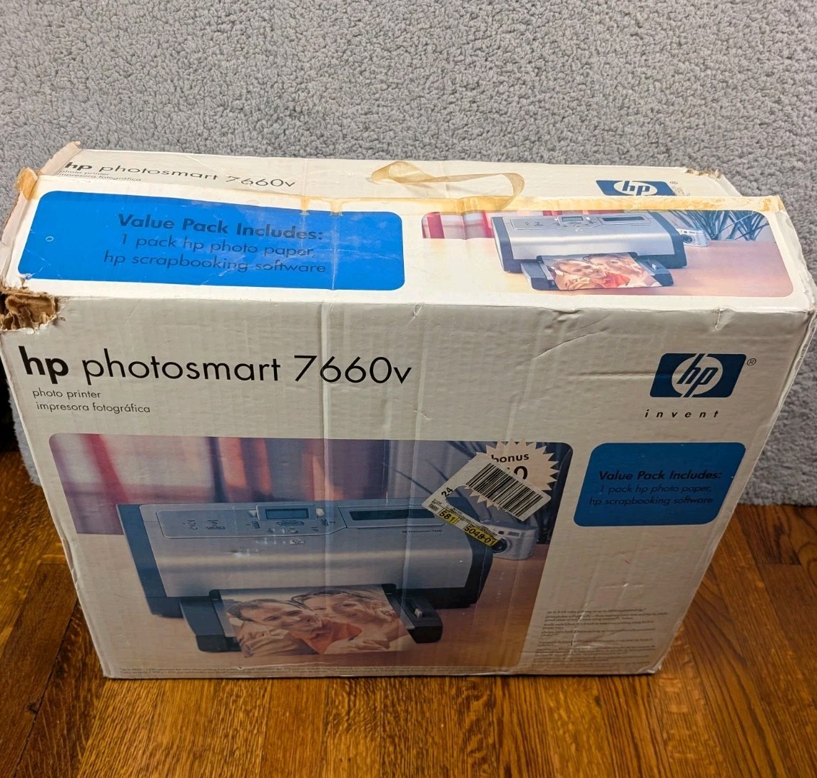 HP Photosmart 7660V Photo Printer New Open Box Software 