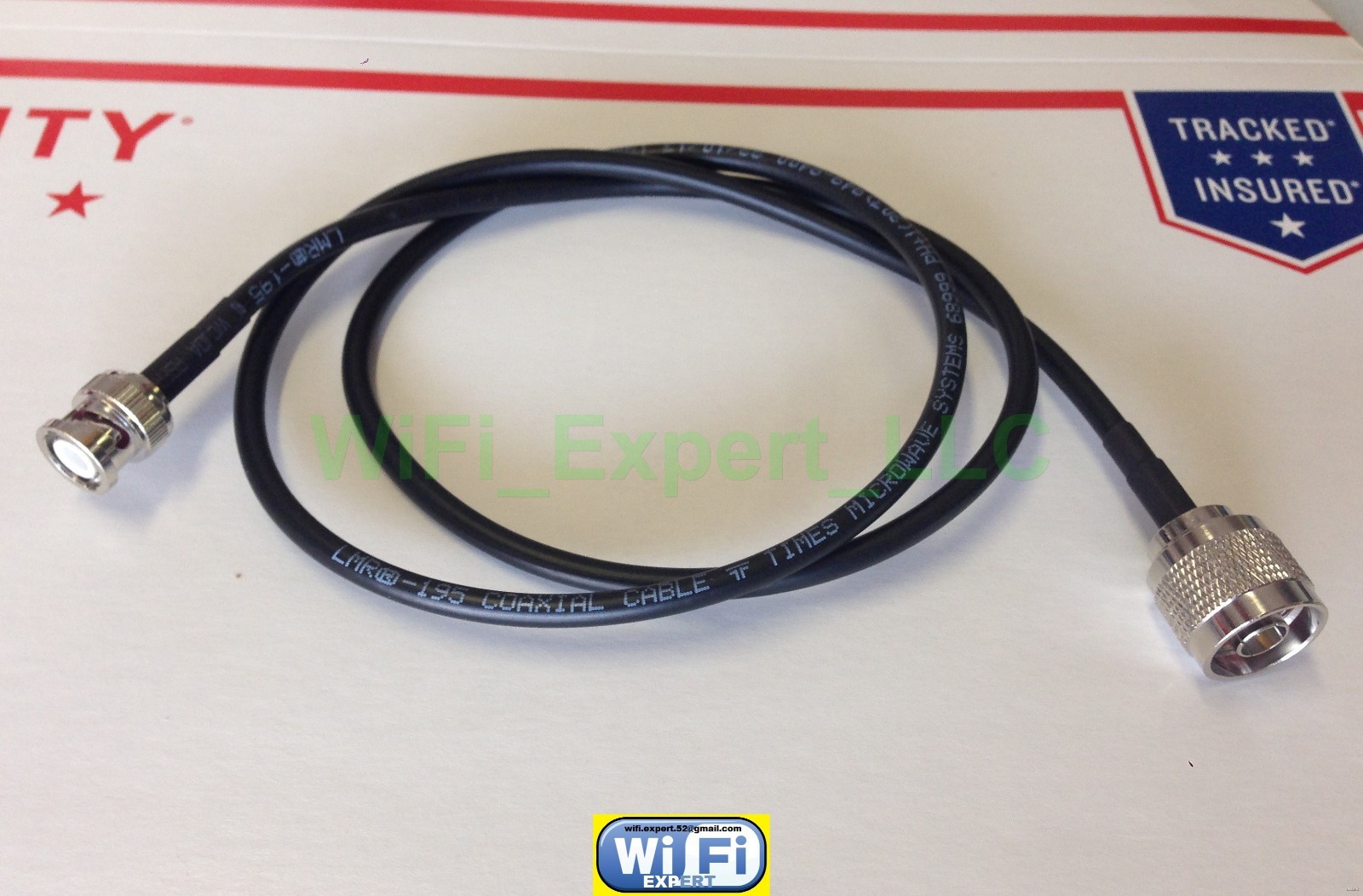 TIMES Microwave® LMR195 2 FEET RF Pigtail Cable N Male to BNC Male MADE IN USA