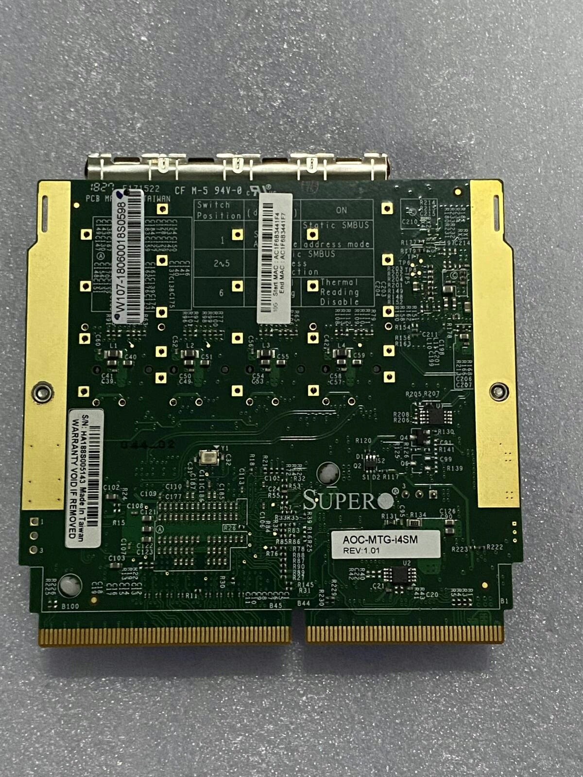 Supermicro AOC-MTG-I4SM Quad SFP+ 10G SIOM Network Card Intel X710