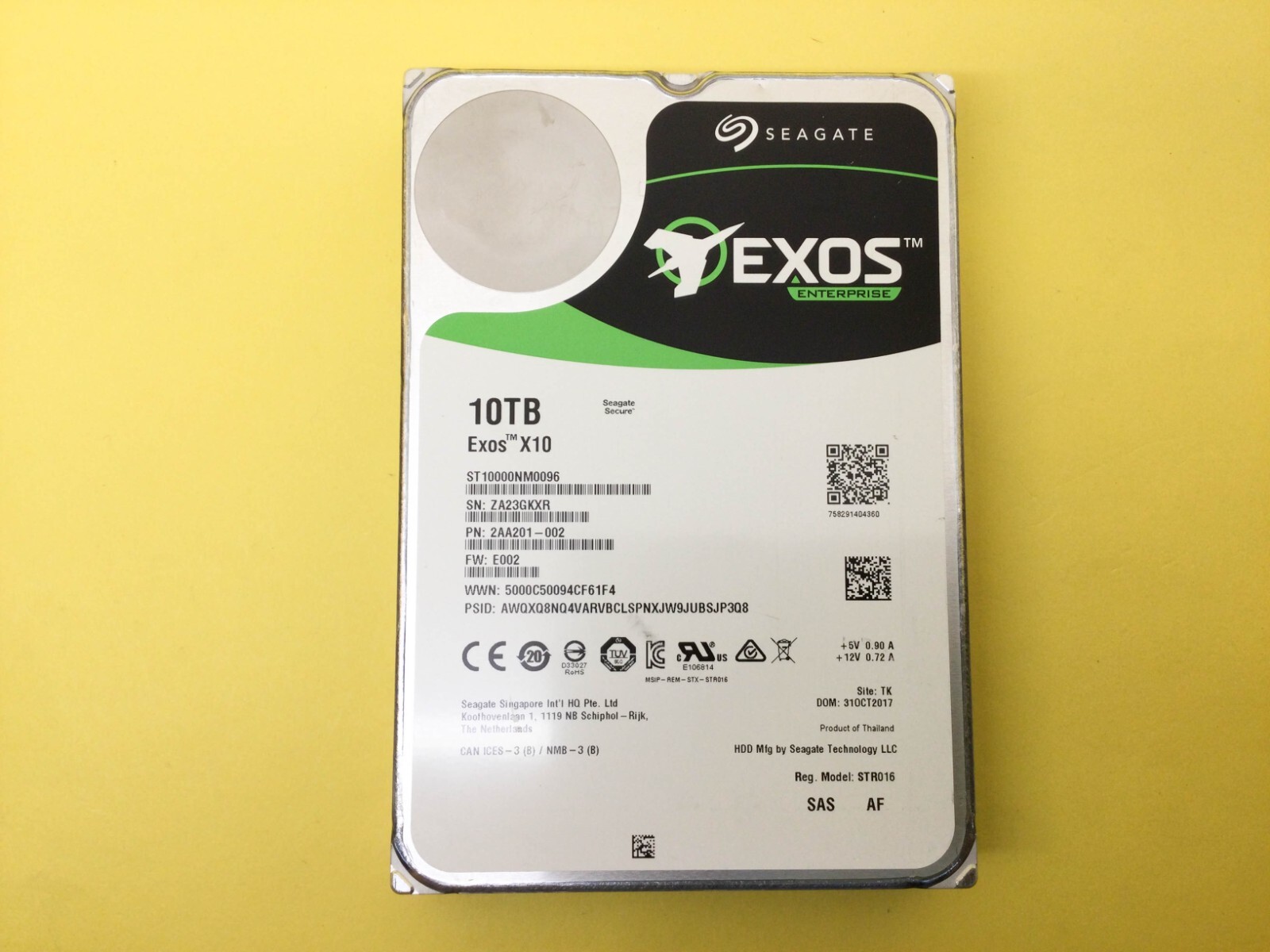 SEAGATE EXOS X10 10TB 7200 RPM SAS 12Gb/s 3.5'' 256MB HDD ST10000NM0096