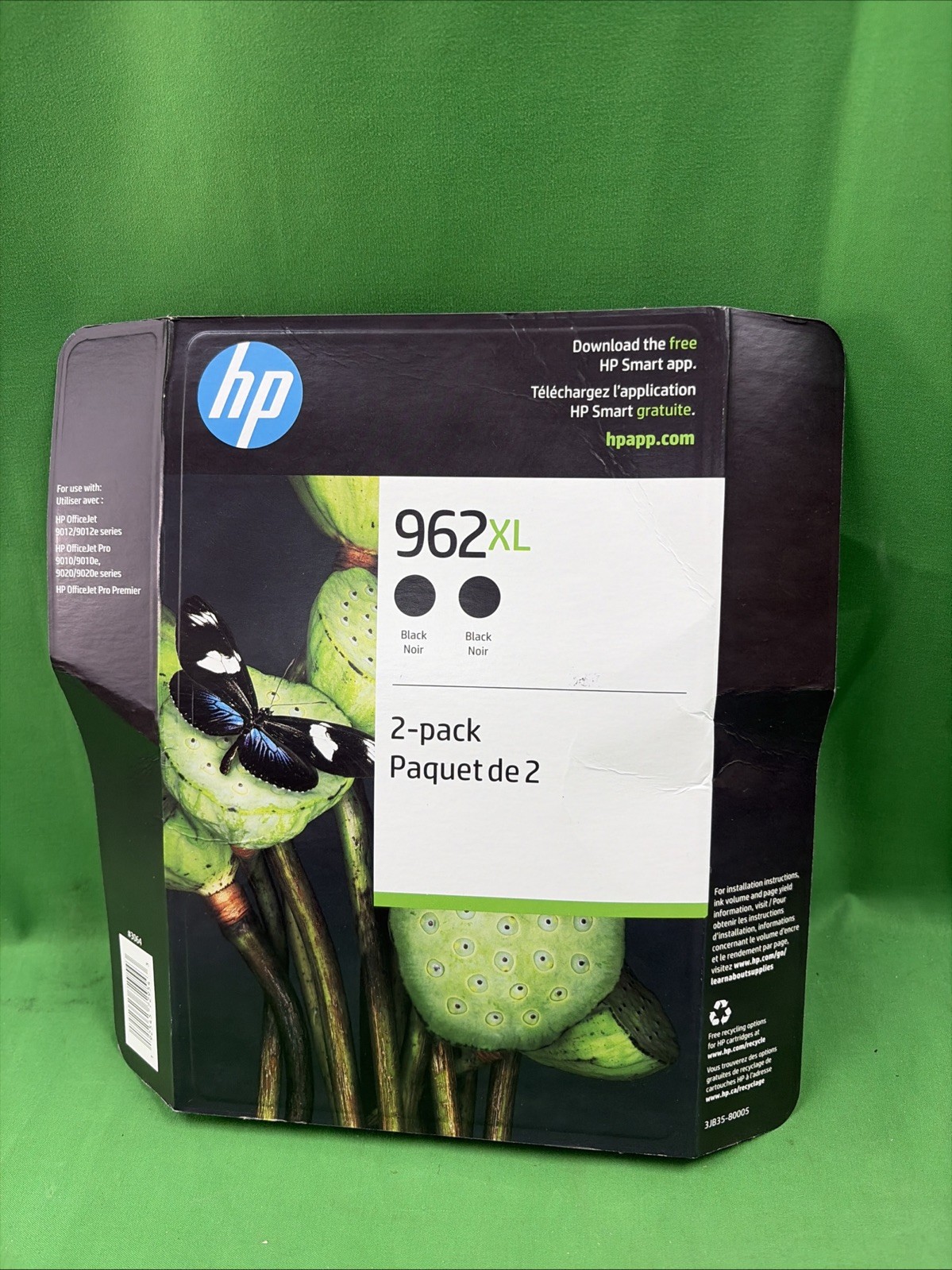 HP 962XL (3JB35BN) Black Toner Cartridge - 2 Pack Exp. 2027+ New (Desk)