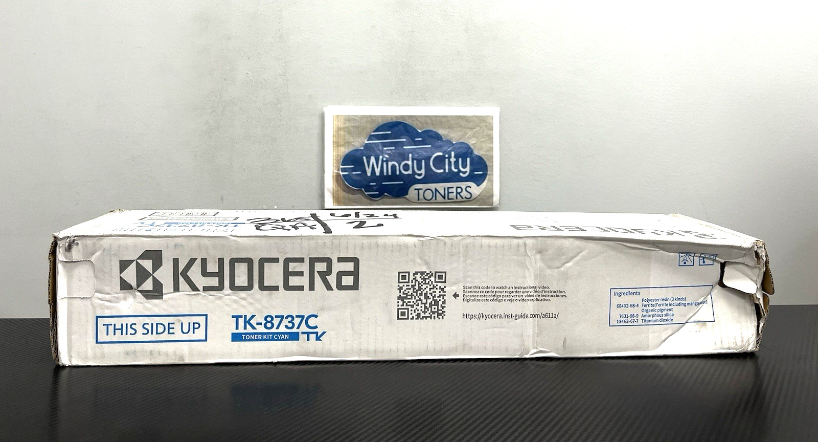 Kyocera TK-8737C (1T02XNCUS0) Cyan Toner Cartridge OEM With Details Outer Box