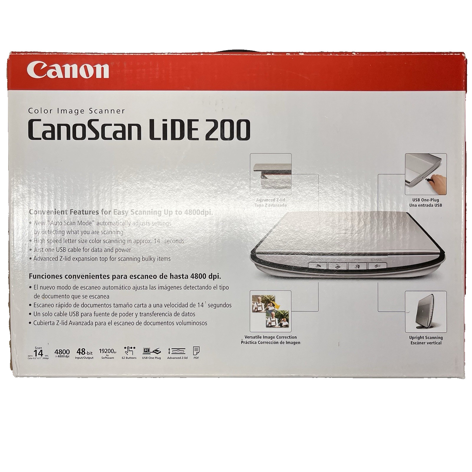 Used Canon CanoScan LiDE200 Color Image Flatbed Scanner PDF 4800dpi ...