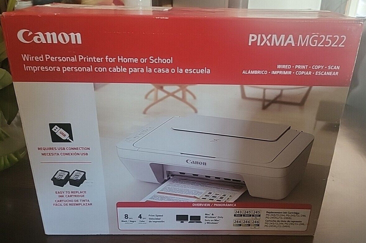 NEW Canon MG2522/2525 All In One Printer-Free USB-School-Quickly GO
